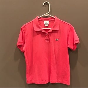 Lacoste classic hot pink polo